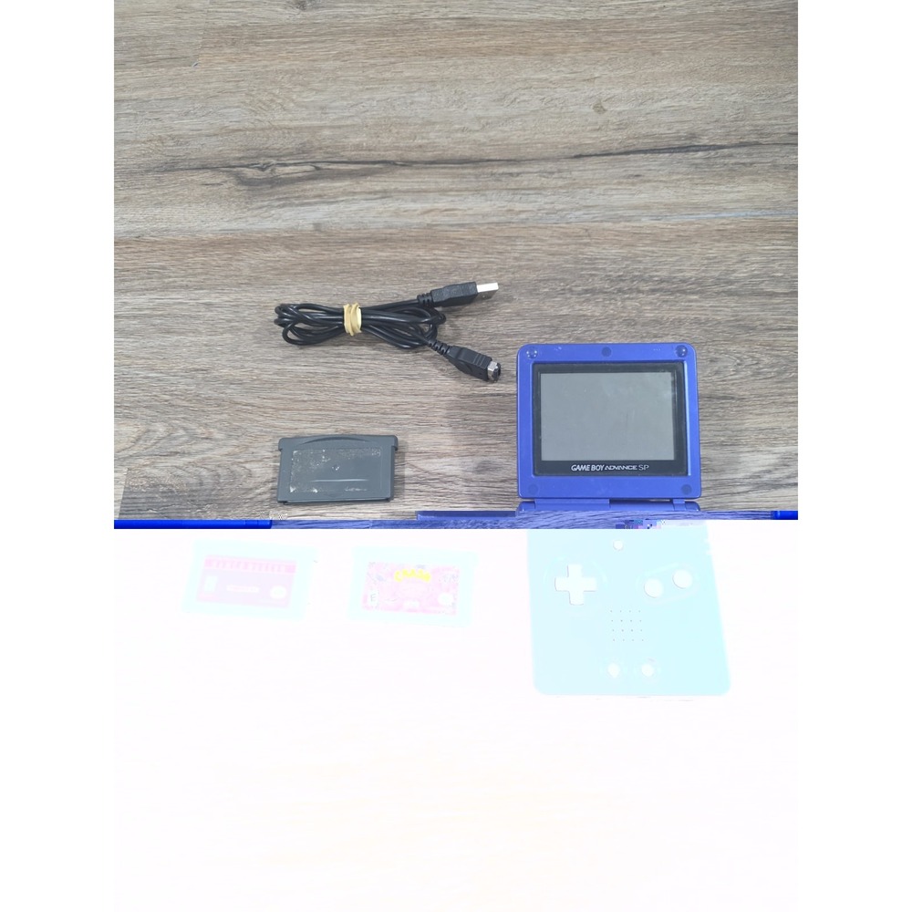 Nintendo Game Boy Advance SP AGS-001 Cobalt Blue Console Bundle Charger 3 Games